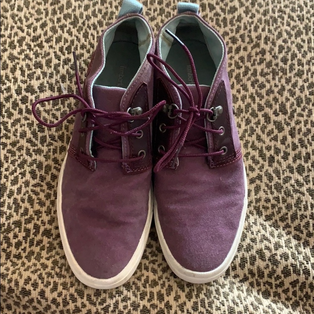 Purple Timberland mini boots